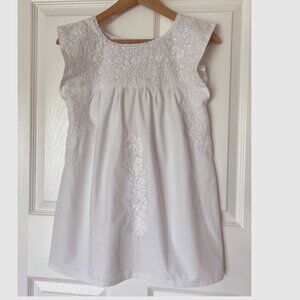 Mi Golondrina Mexican Embroidered Blouse - WHITE